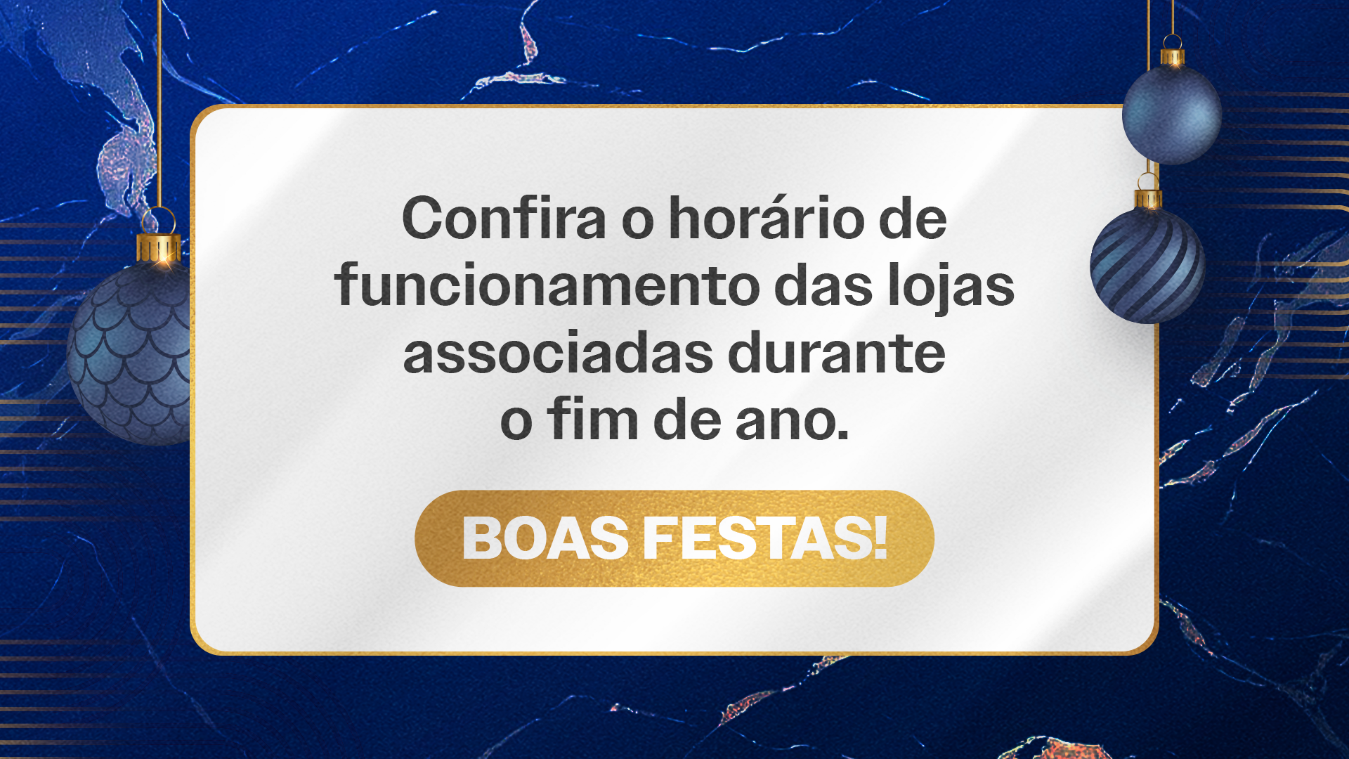 Confira os horários de funcionamento do Polo Arqdec e das lojas associadas no fim de ano